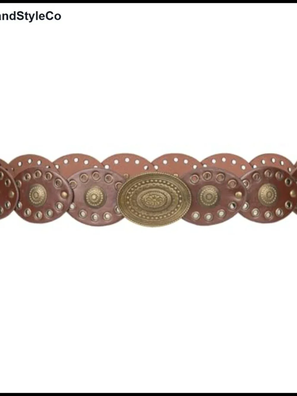Wide Western Cowboy Disc Belt Vintage Cowgirl Concho PU Leather